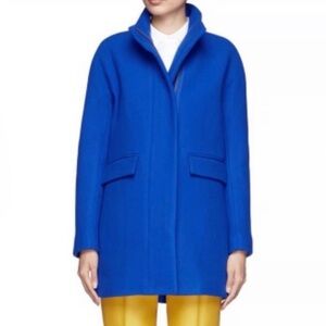 J.Crew Stadium Cloth Nello Gori Coat – Cobalt Blue Wool – Size 0
